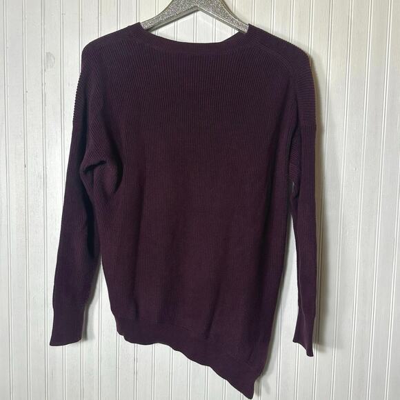 Athleta Rest Day Asymmetrical Crewneck Sweater Purple/Plum - Picture 6 of 6